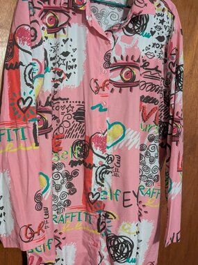 Pink Graphic Shirt Dress
